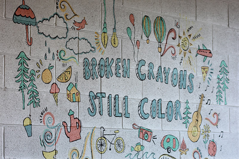"Broken Crayons Still Color" mural