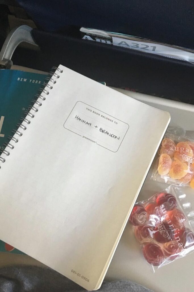 notebook and candy