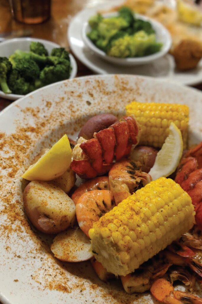 low country boil at Hyman's Seafood in Charleston, SC