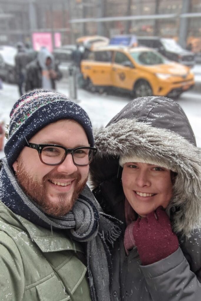 snowing in New York City