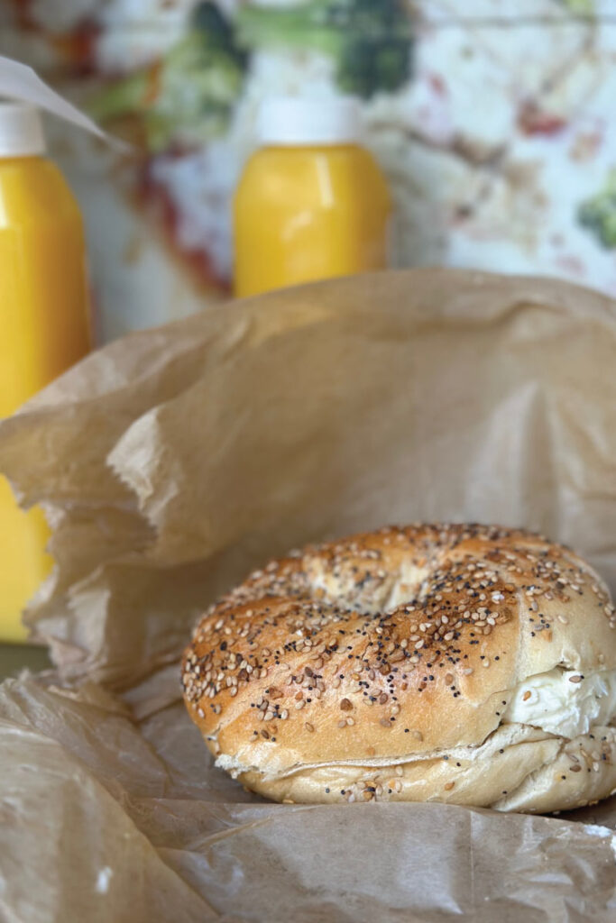 everything bagel from Liberty Bagel in NYC