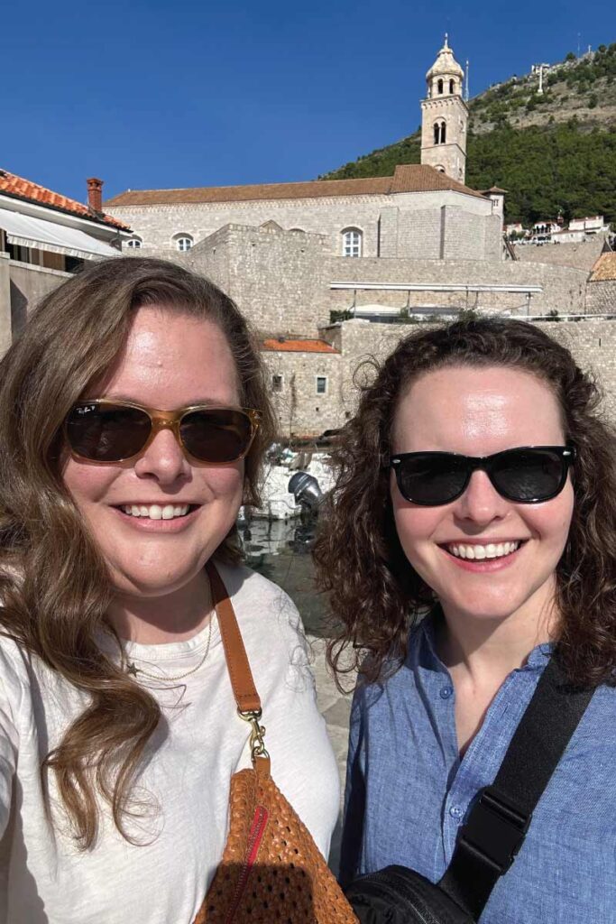 Hannah and Jennifer take a selfie in Dubrovnik, Croatia