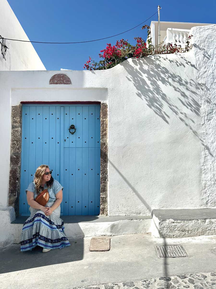 Hannah in Santorini, Greece